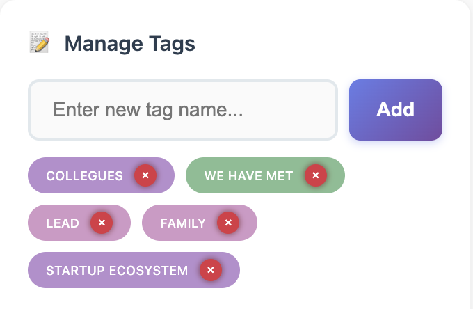Custom Tags and Notes Feature